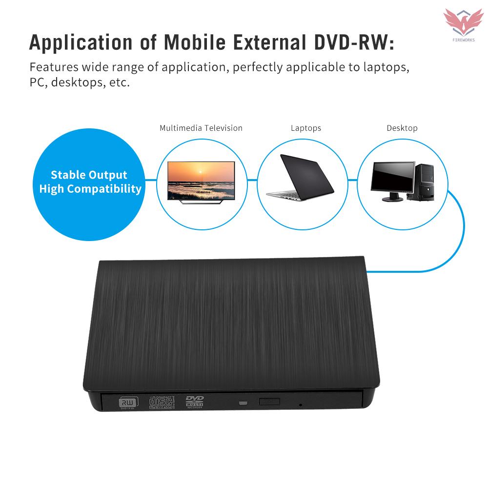 Ổ Đĩa Dvd Gắn Ngoài Usb 3.0 Di Động 9.5mm Cho Windows Linux Mac | BigBuy360 - bigbuy360.vn