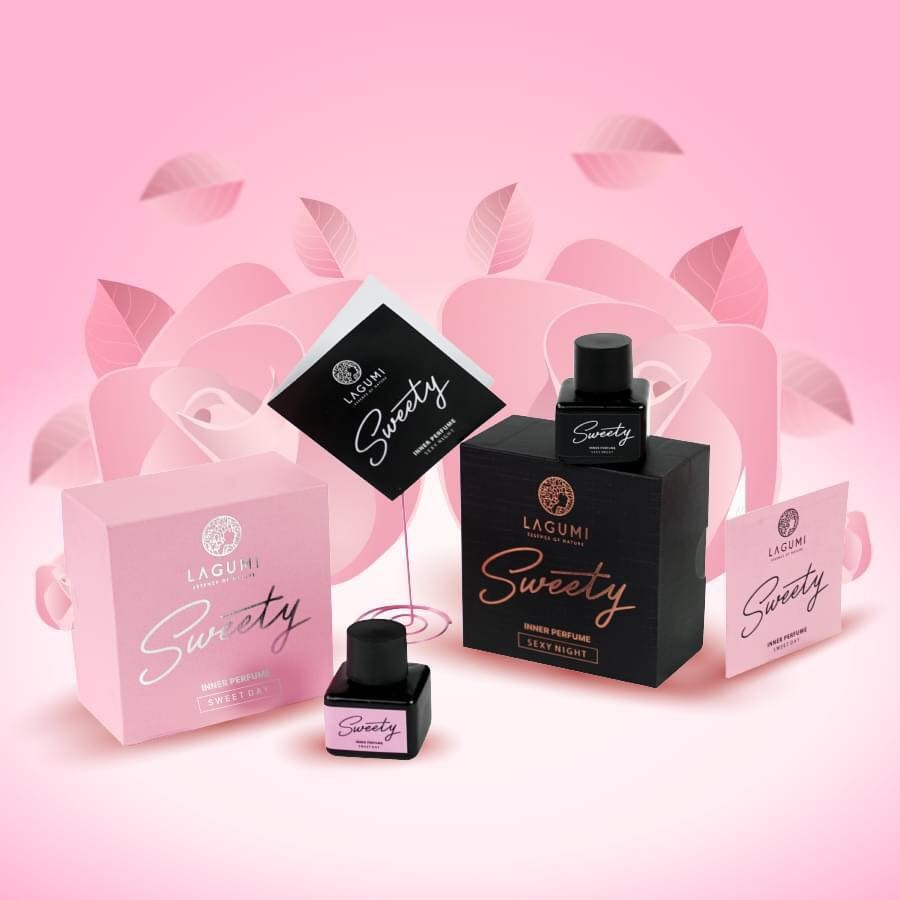 Nước hoa vùng kín Lagumi Sweety cho nữ dưỡng ẩm, giảm thâm, giảm lão hóa 5ml
