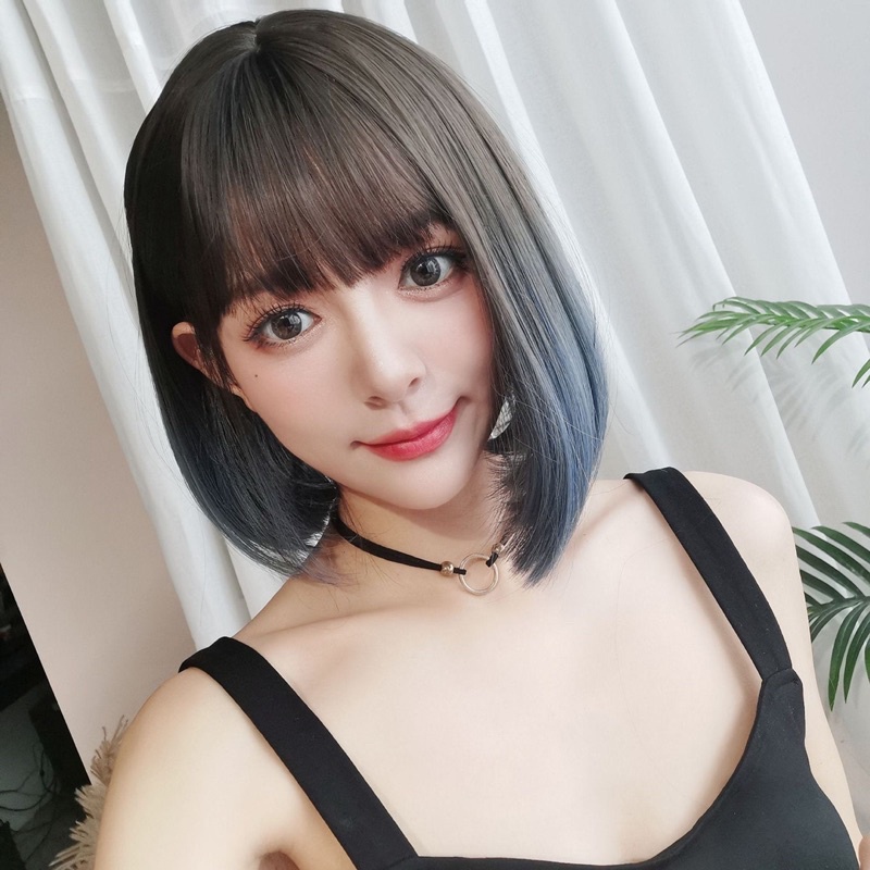 Tóc giả cả đầu ❤️FREESHIP❤️ bộ omber vàng tây - mẫu ngắn - mã