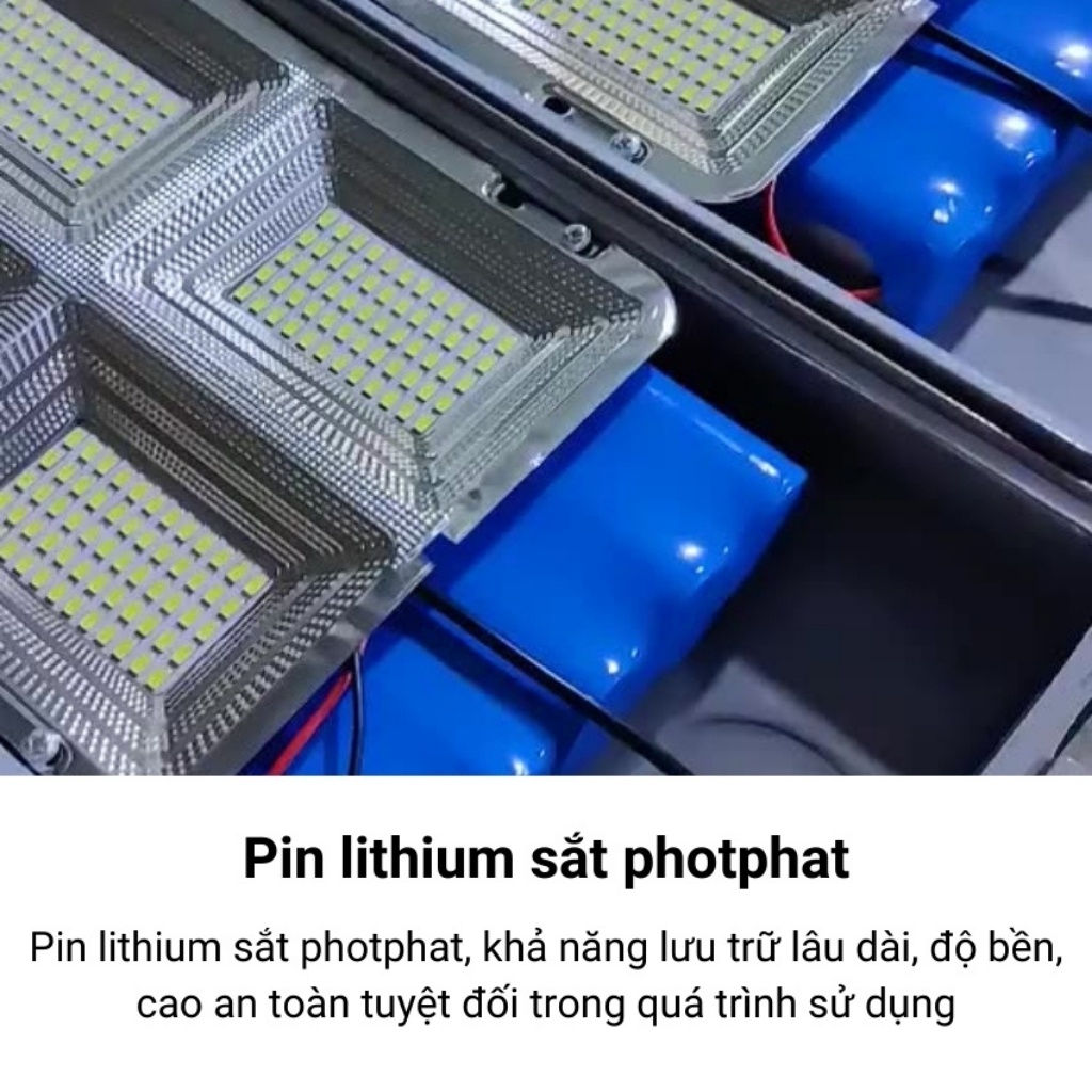 Đèn đường năng lượng mặt trời bàn chải 300W,vỏ nhôm nguyên khối,cảm biến ánh sáng,chống nước IP67 bảo hành 2 năm