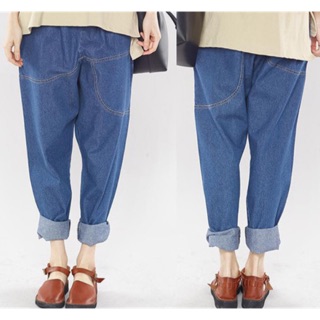 Quần jean baggy màu xanh, đen big size lưng thun túi 1 bên size 70-100kg