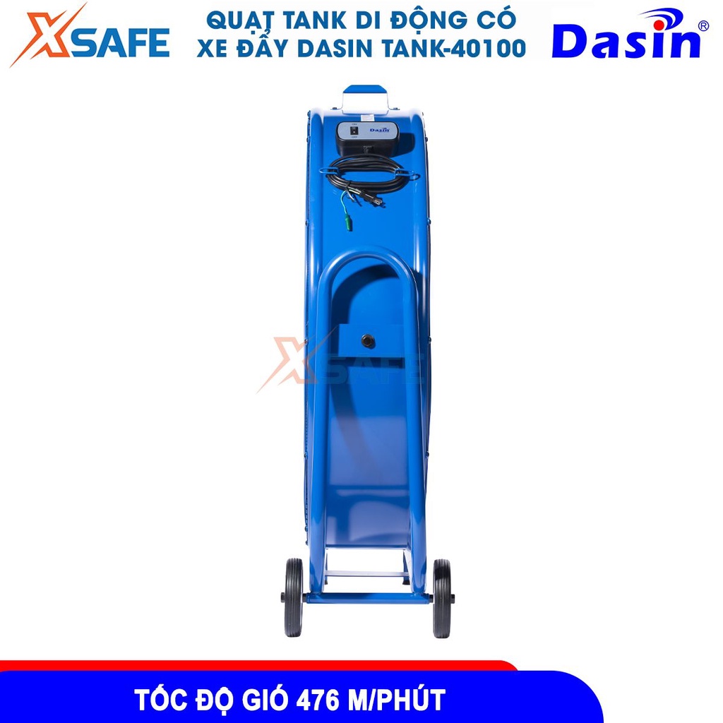 Quạt di động có bánh xe Dasin TANK40100 22W lưu lượng gió 2.424 m3/giờ, vòng quay 620 vòng/phút[CHÍNH HÃNG][XSAFE]