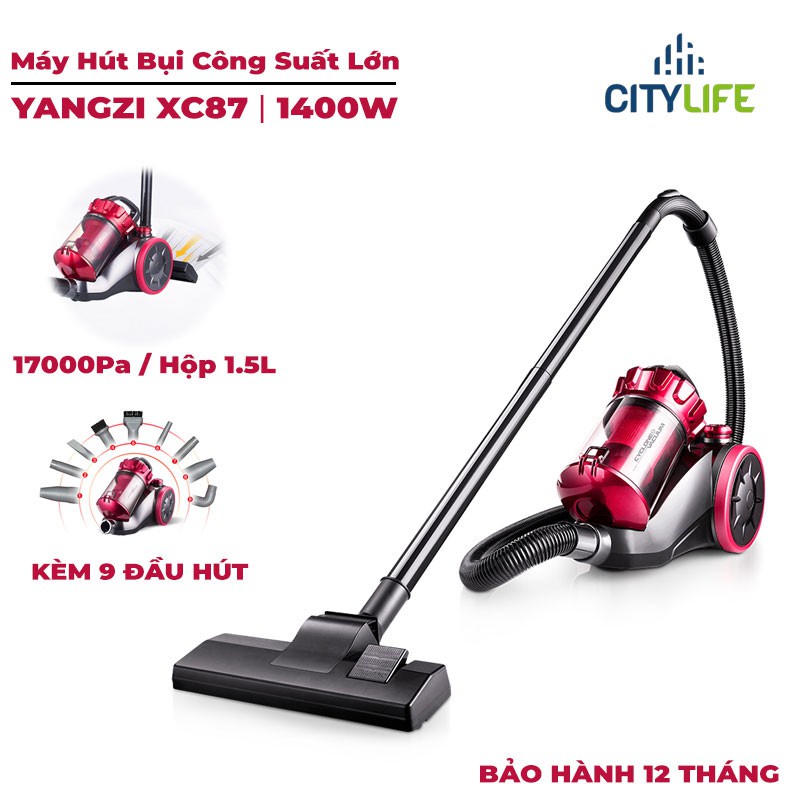 Máy hút bụi gia đình Yangzi XC87 máy hút bụi cầm tay cao cấp Công suất 1400W, lực hút 17000Pa.