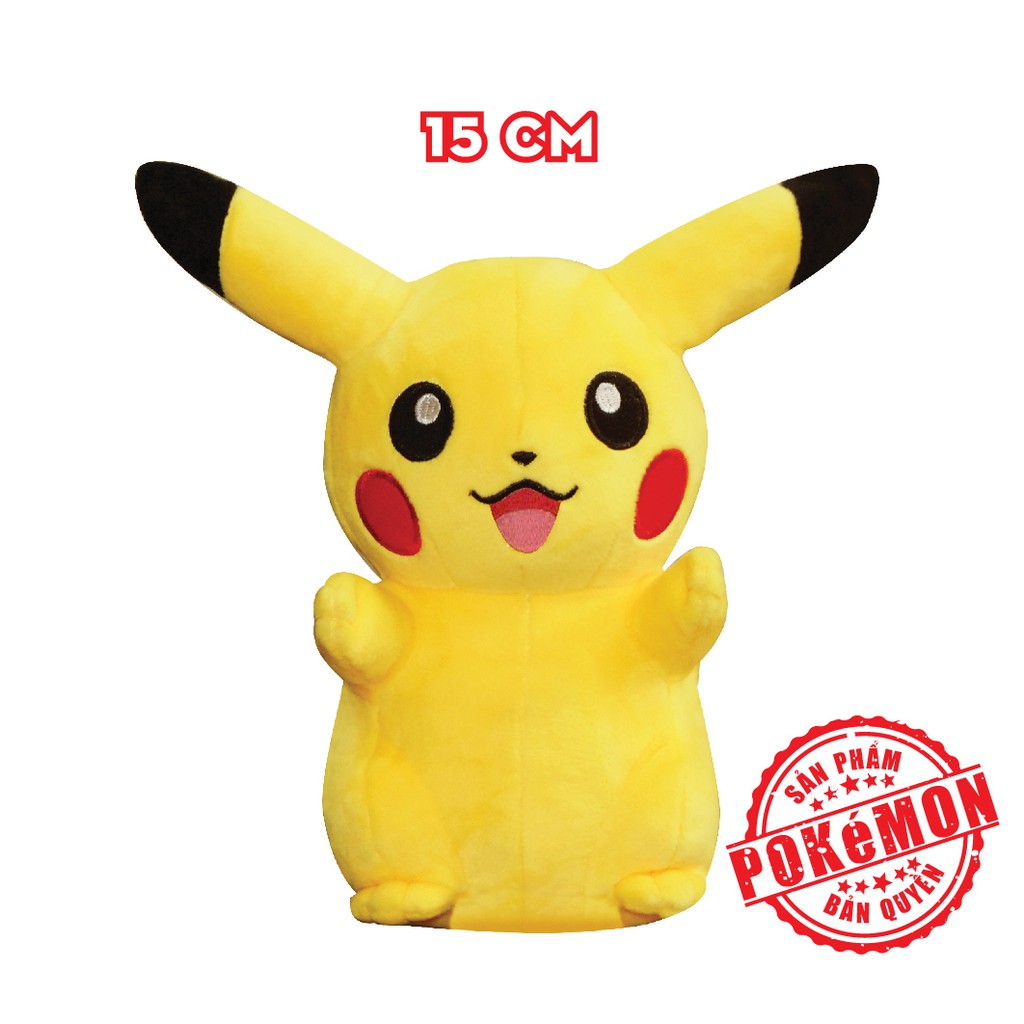 [Mã BMBAU50 giảm 7% tối đa 50K đơn 99K] Thú bông Pokemon - Pikachu cao 15cm (Pokémon)