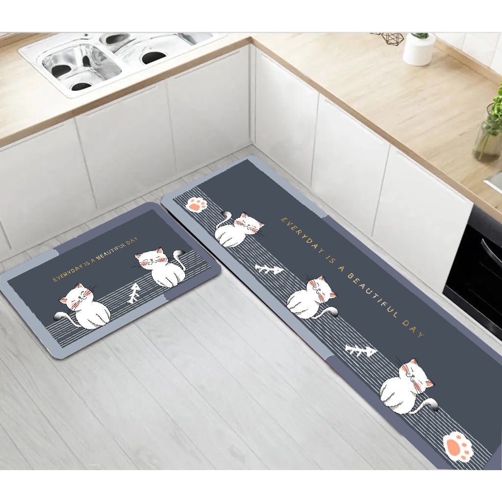 Thảm bếp khổ lớn hình chữ L 2 tấm