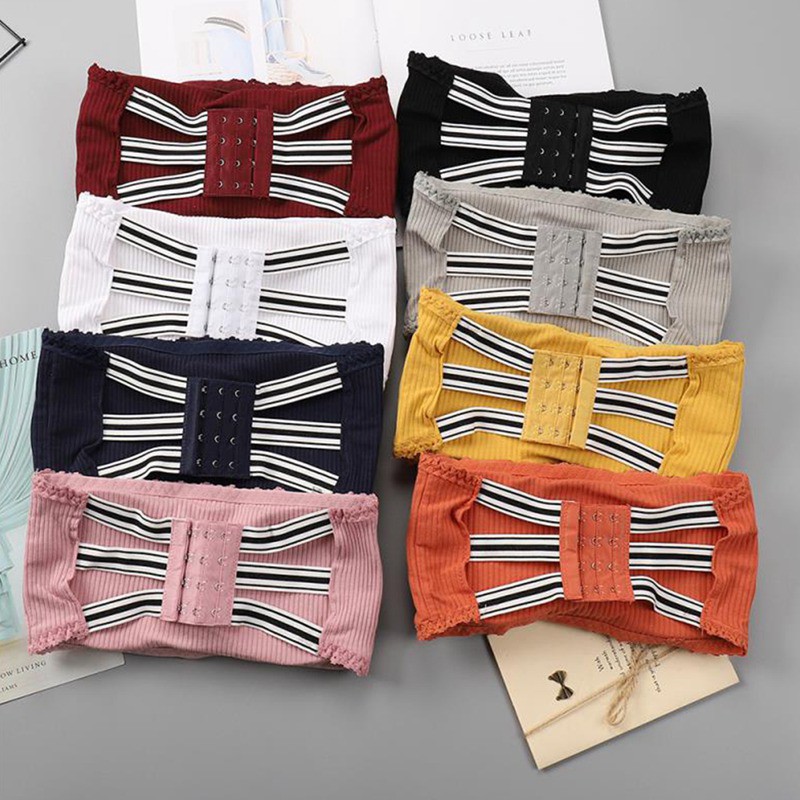 Áo lót ống phối ren bằng cotton thoáng khí dành cho nữ | BigBuy360 - bigbuy360.vn