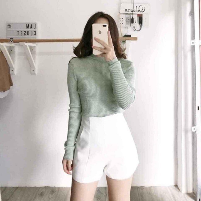 Quần short đùi nữ cạp cao chất tuyết mưa hàng sang chảnh Mely Fashion QS06