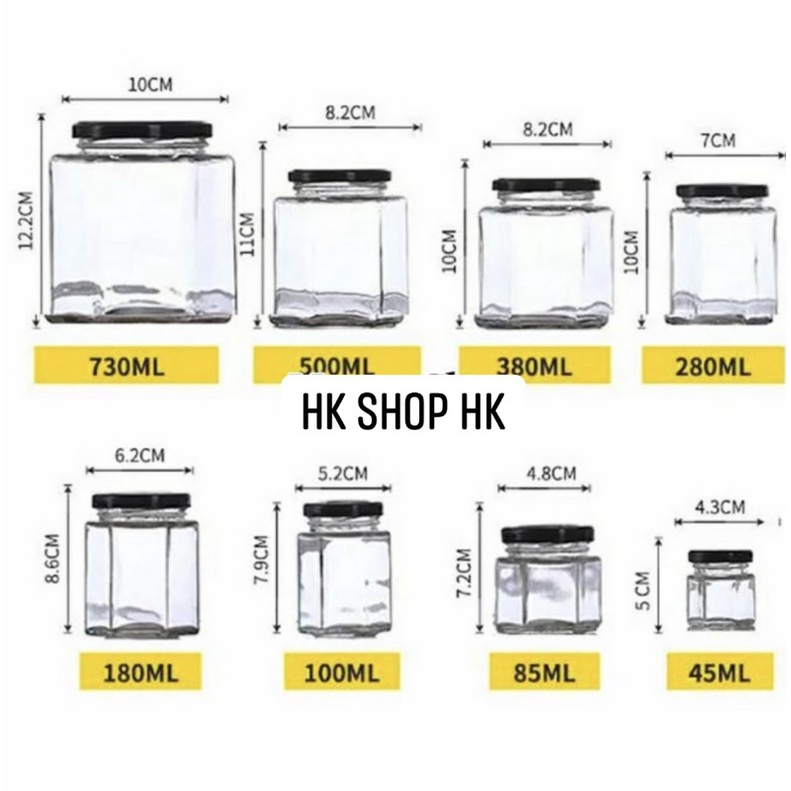 Hũ/ Lọ thủy tinh vuông/ lục giác/ tròn/ thân ong/ Hũ Mason/ Lọ thủy tinh hoa rơi