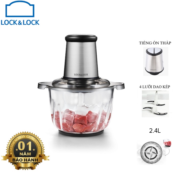 EJM186SLV – Máy xay thịt Lock&amp;Lock Meat Chopper 2.4L và máy EJM156BLK 1L