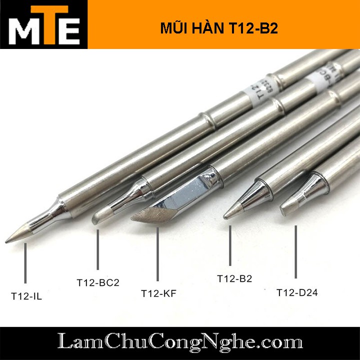 Mũi hàn nhọn, TIP hàn T12-B2 75W sử dụng cho trạm hàn T12