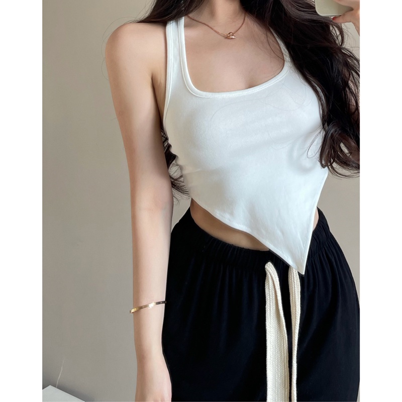 QADCOL  Áo hai dây Dáng Ôm Hở Lưng Gợi Cảm Trẻ Trung Cho Bạn Gái