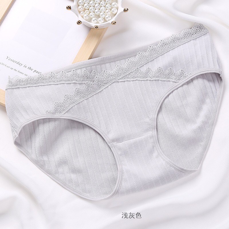 Đồ Lót - Quần Lót Bầu cạp chéo pha Ren siêu xinh,chất cotton cao cấp kháng khuẩn co giãn cho mẹ Bầu và sau sinh Ren688