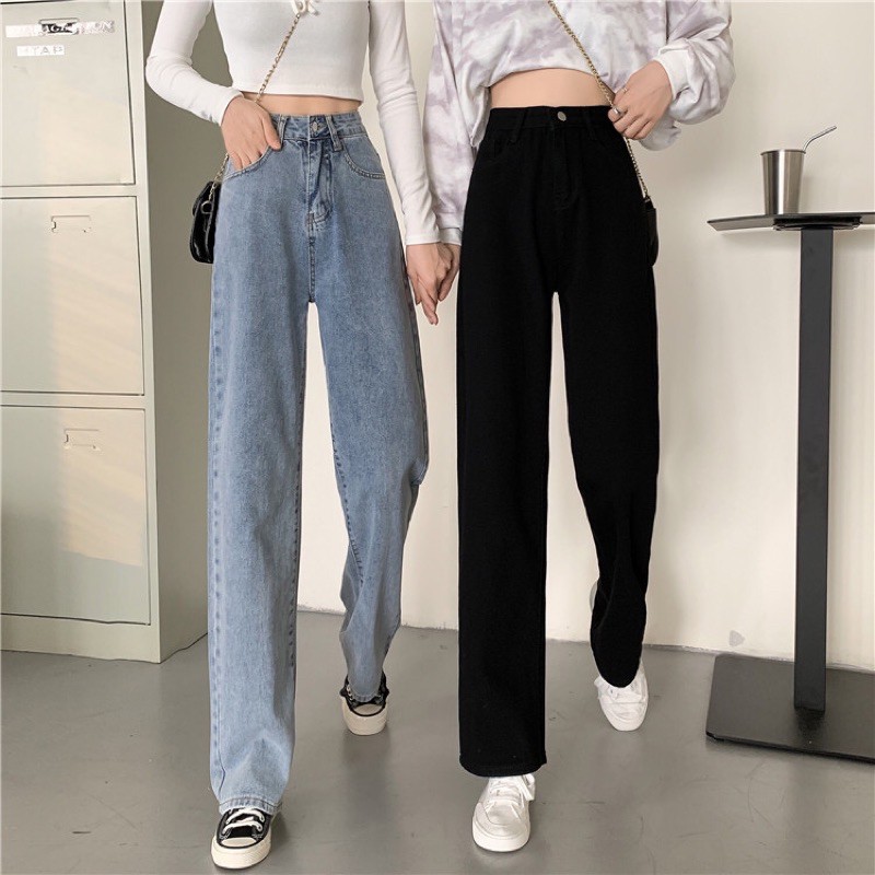 Quần jeans ống suông Ulzzang, quần jeans chất đẹp nhiều màu , ảnh thật cận chất