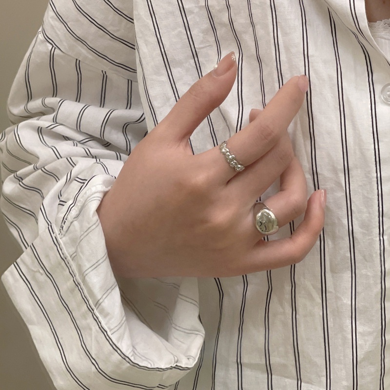 Set 2 Nhẫn Kim Loại Thiết Kế Sáng Tạo Cá Tính