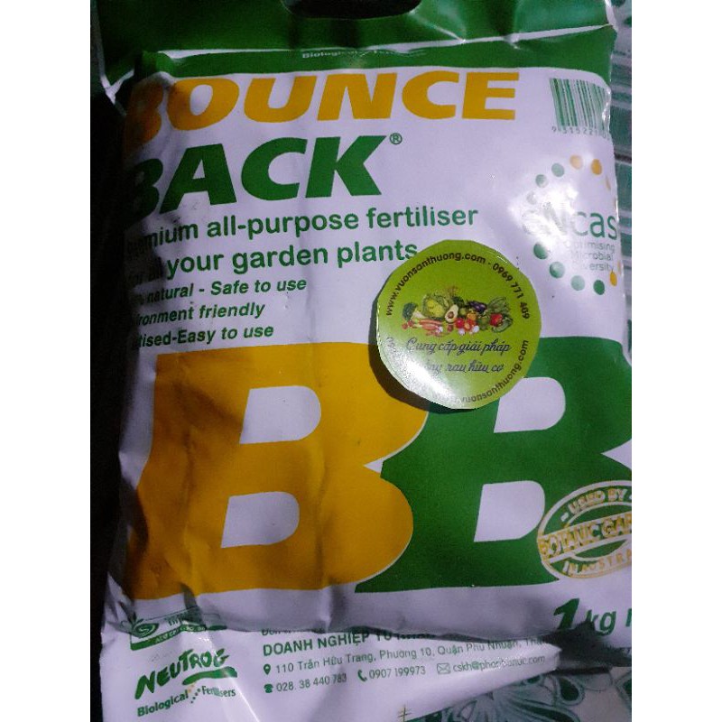 Gói 1kg Phân Hữu Cơ Đậm Đặc Dạng Viên Của Úc Bounce Back Bb