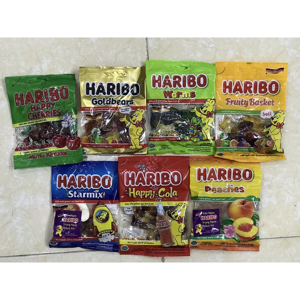 (8 loại) Kẹo dẻo Haribo gói 80gr