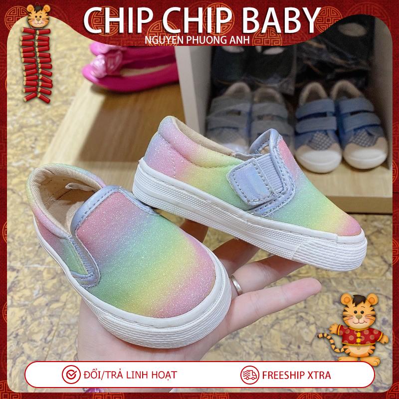 Giày slip-on nhũ ombre mau pastel PLACE xuất xịn sz 18-36