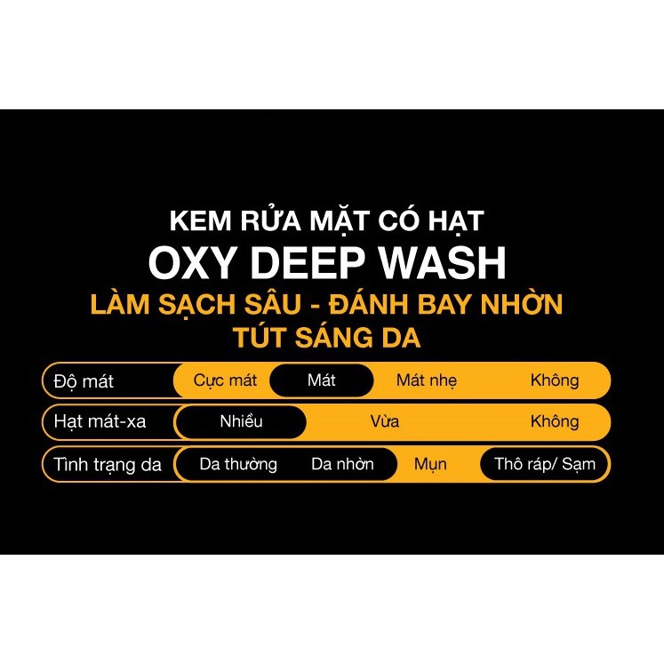 Kem rửa mặt có hạt sạch sâu - giảm nhờn 8 giờ OXY Deep Wash (Scrub) 100g