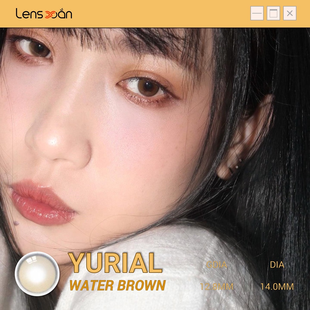 KÍNH ÁP TRÒNG YURIAL WATER BROWN CỦA IDOL LENS ( 12 tháng) : Nâu trong tự nhiên như màu nắng | Lens Xoắn (GIÁ 1 CHIẾC)