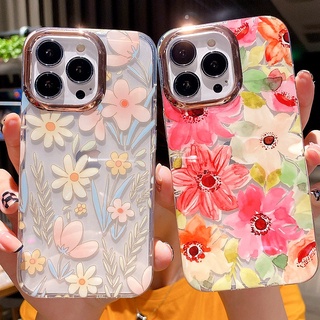 Ốp Điện Thoại Trong Suốt Họa Tiết Hoa Thời Trang Chống Sốc Cho iPhone 11 12 13 Pro Max