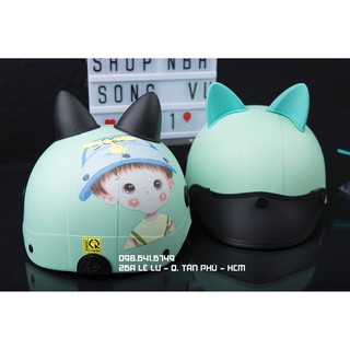 COMBO ] MŨ NÓN BẢO HIỂM NGƯỜI LỚN HÌNH CHIBI GẮN TAI MÈO - MÀU 