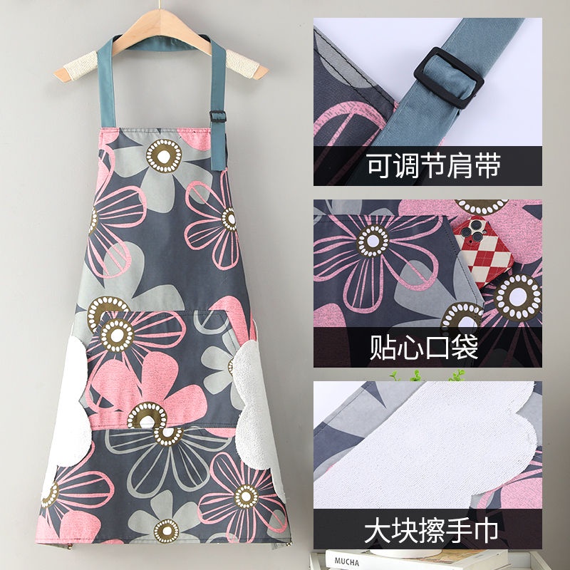 Tạp Dề Bằng Vải Cotton Canvas Thoáng Khí Chống Dầu Hai Mặt Dùng Trong Nhà Bếp