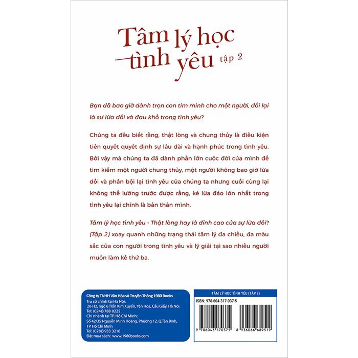 Sách - Tâm Lý Học Tình Yêu - Tập 2