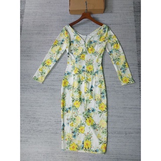 Đầm Họa Tiết Xoắn Eo Size M