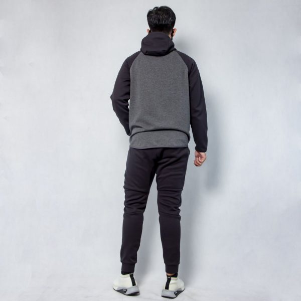 ÁO KHOÁC NỈ NAM NIKE TECH FLEECE TUXEDO AW77 HOODIE ĐEN – XÁM PHỐI ĐEN