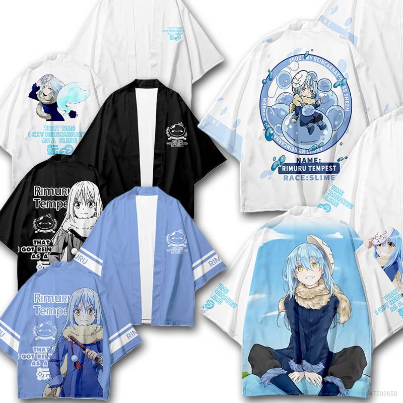 Bán Chạy Áo Khoác Kimono In Chữ That Time I Got Reincarnated Như a Slime Haori Hóa Trang Haori