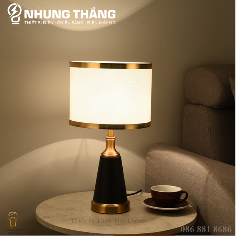 Đèn Ngủ Để Bàn S3057 - Khung Kim Loại - Kiểu Dáng Cổ Điển Sang Trọng - Tặng Kèm Bóng Led - Bảo Hành 12 Tháng