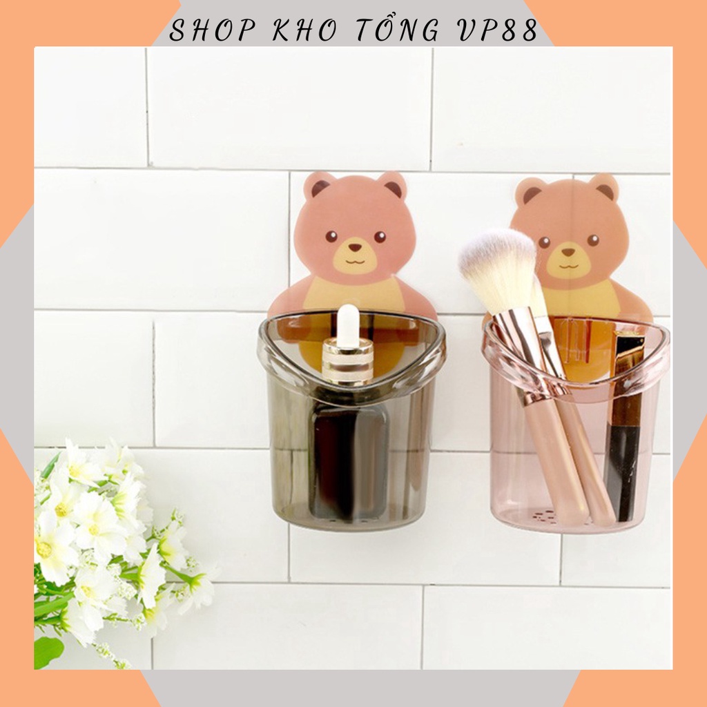 CỐC GẤU DÁN TƯỜNG NHÀ TẮM - CỐC ĐỰNG BÀN CHẢI, KEM ĐÁNH RĂNG 88183 SHOP KHO TỔNG