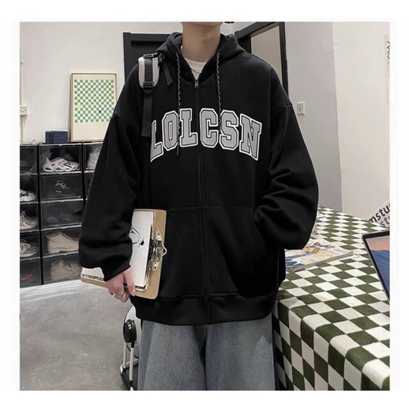 [hot] Áo Khoác Hoodie Chữ LOLCSN Chất Nỉ Mát - Phong Cách Đường Phố Chống Nắng Tốt