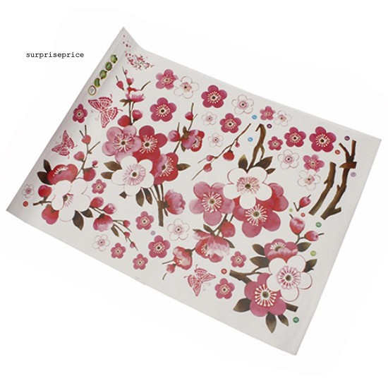 Giấy dán tường trang trí in hình hoa mận DIY