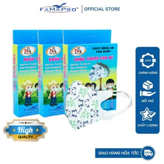 COMBO 3 HỘP  Khẩu trang y tế trẻ em 3 lớp kháng khuẩn Famapro 5D BABY QUAI