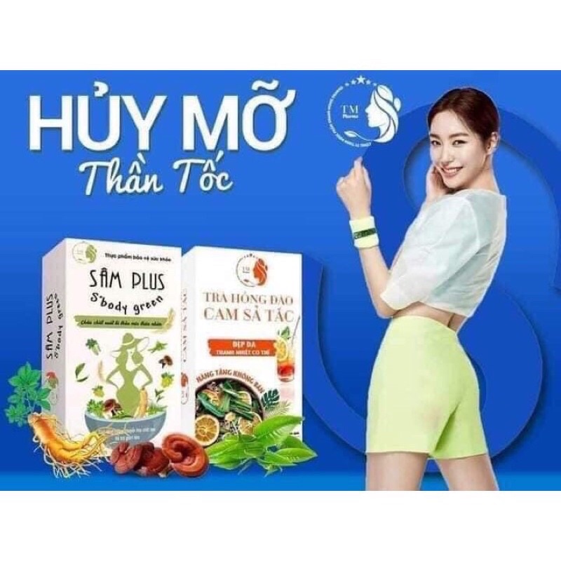 SÂM PLUS SBODY GREEN 30 viên kẹo tặng 15 gói trà detox