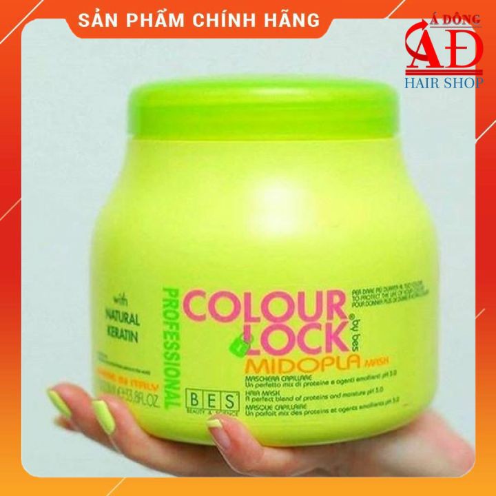 [Chính hãng] [Siêu rẻ] Hấp dầu ủ Bes Midopla Colour Lock khóa màu tóc nhuộm mềm mượt 1000ml (ITALY)