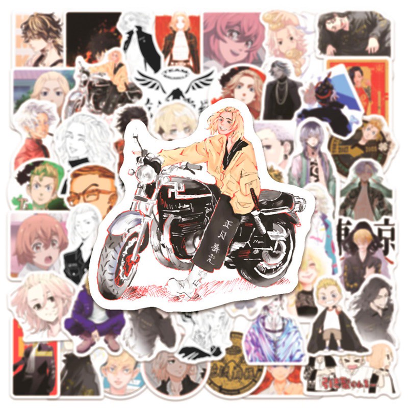 Bộ 50 Miếng Dán Hình Anime Tokyo Avengers Độc Đáo