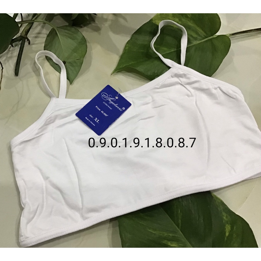 Aó lá học sinh cấp 1 cấp 2, áo lót cotton 2 lớp vải cho bé gái tuổi dậy thì size từ 25kg đến 60kg ALN