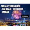 Mua sim 3G/4G du lịch Trung Quốc - Đài Loan- HongKong - Macau tại Việt Nam-hàng chính hãng