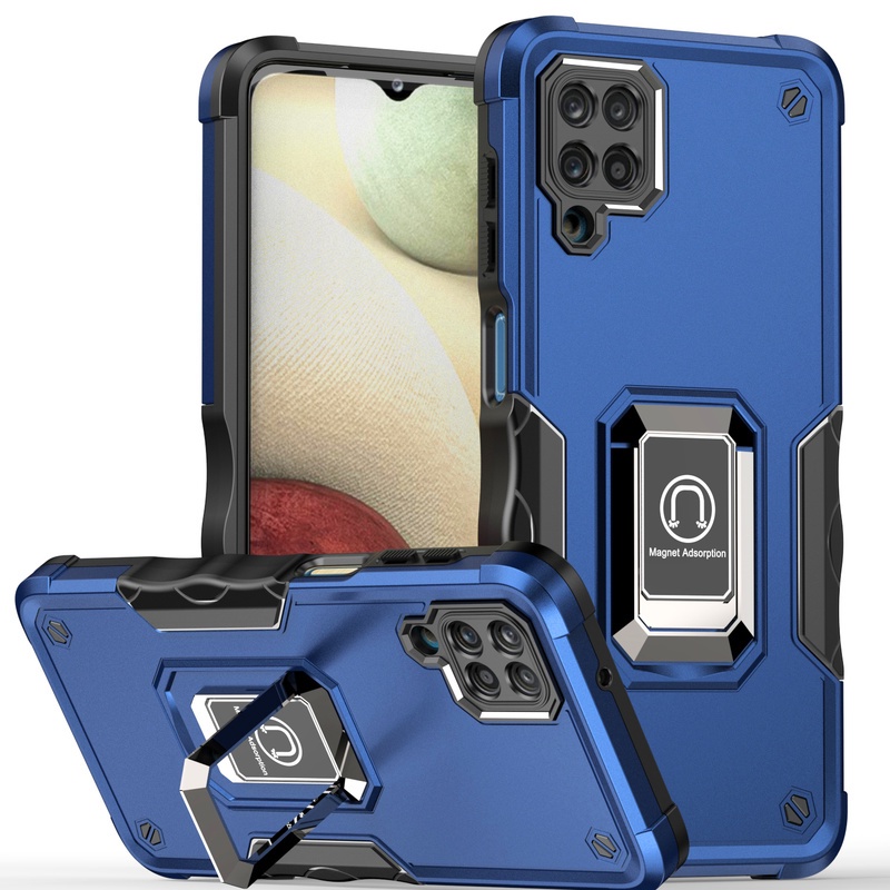 Ốp Điện Thoại Kiểu Giáp Chống Sốc Kèm Giá Đỡ Nhẫn Bằng Kim Loại Cho Samsung Galaxy A12 A22 A32 A42 A52 4G 5G