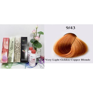 Tuýp Thuốc Nhuộm Tóc Màu Vàng Đồng Cam Rất Sáng 9/43 Very Light Golden Copper Blonde Hair Dye Cream