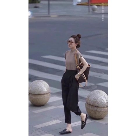 Kính Chống Tia UV Gọng Vuông Nửa Gọng Cổ Điển Thời Trang Nữ