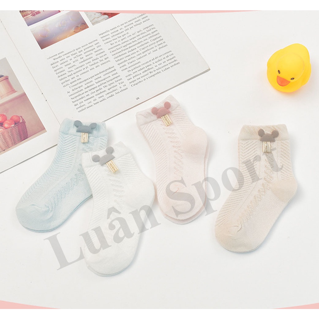 Tất/Vớ đi mua hè cho trẻ sơ sinh đến 5 tuổi- Chất liệu 95% cotton cao cấp thoáng khí, thấm hút mồ hôi cực nhanh