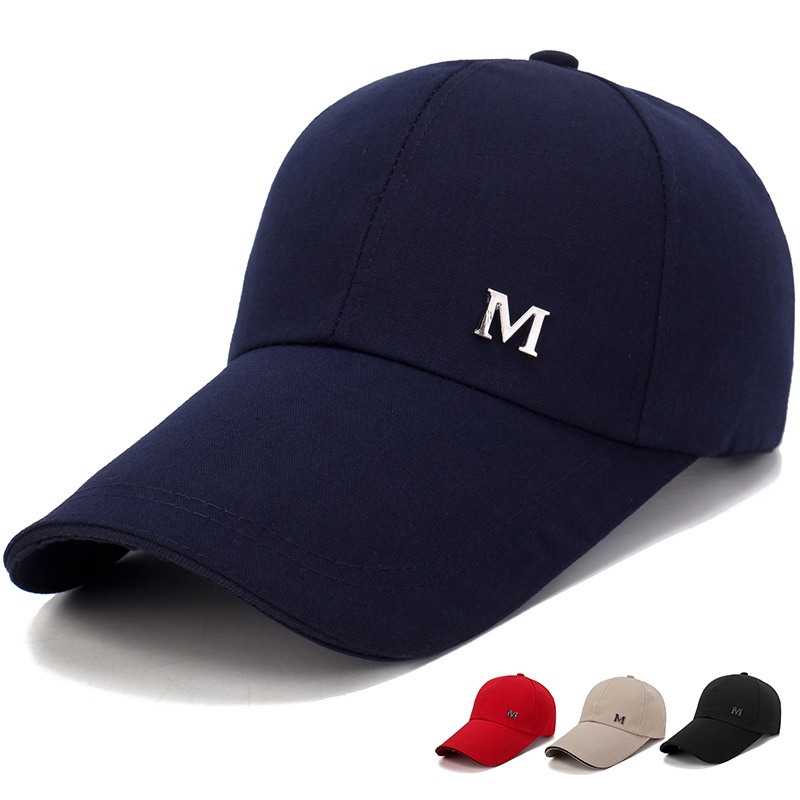 Mũ lưỡi trai ❤️ Nón kết đính logo kim loại chữ M phong cách Ulzzang form unisex nam nữ DN1682
