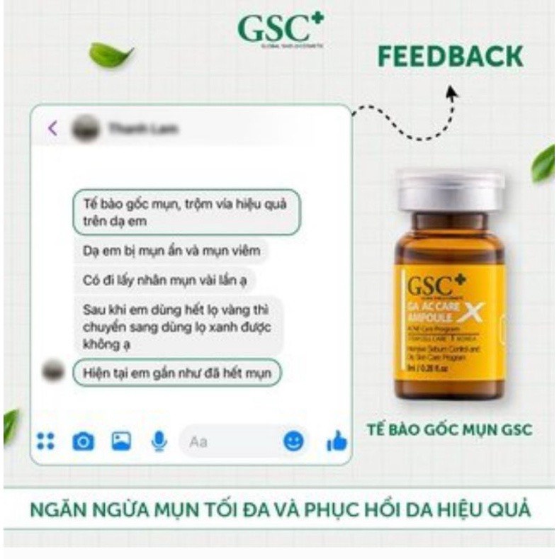 Tế Bào Gốc Cho Da Mụn GSC+ 8ml Serum Tinh Chất Sử Lý Mụn Hiệu Quả, Cam Kết Hàng Chính Hãng.