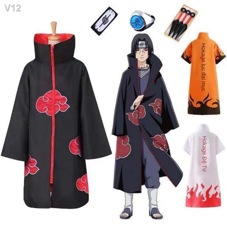 □Naruto Akatsuki quần áo bốn thế hệ choàng đám mây đỏ phù hợp với
