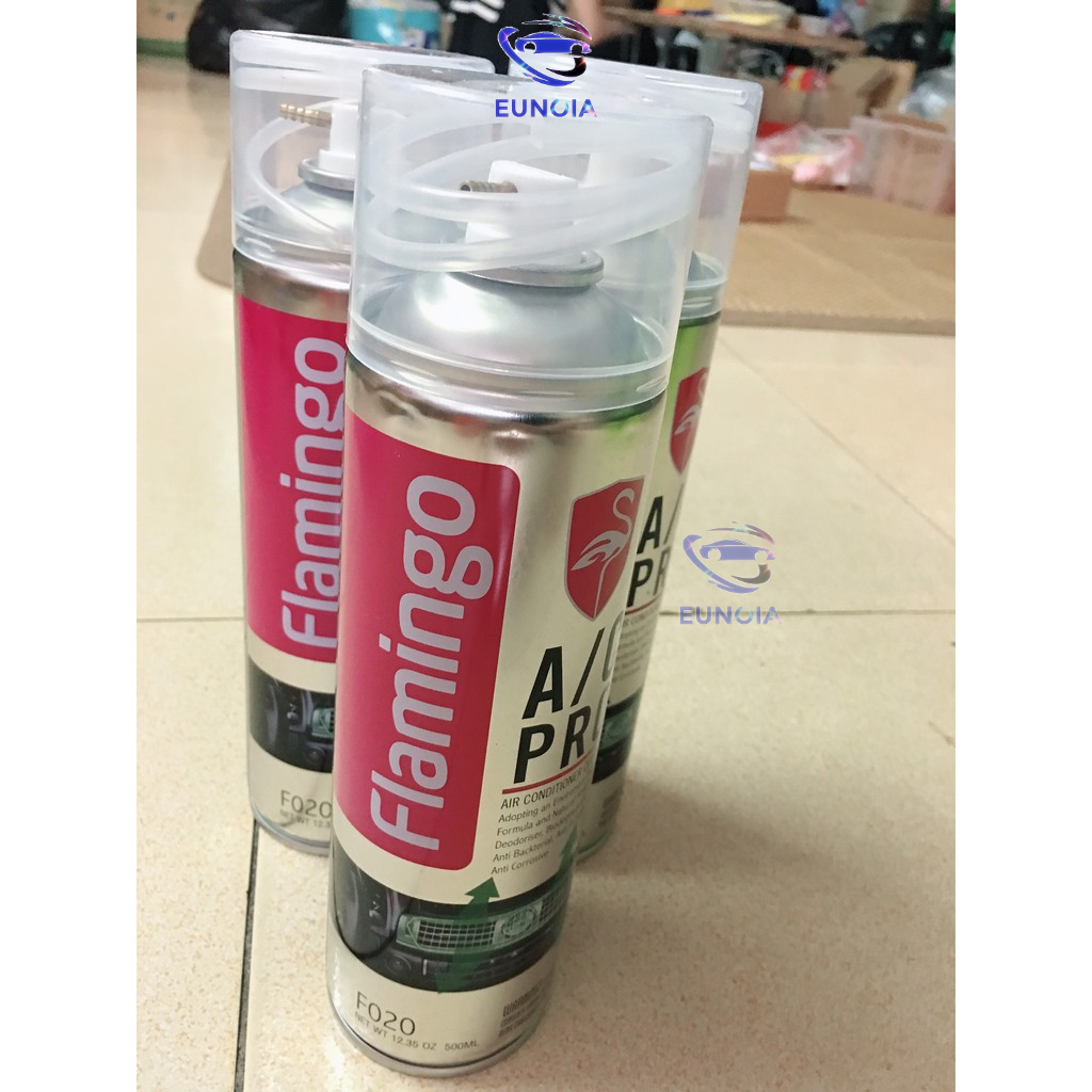 Combo 05 Bình Khử Mùi Điều Hoà Ô Tô Flamingo F020 - Bình Xịt Bọt 500ml