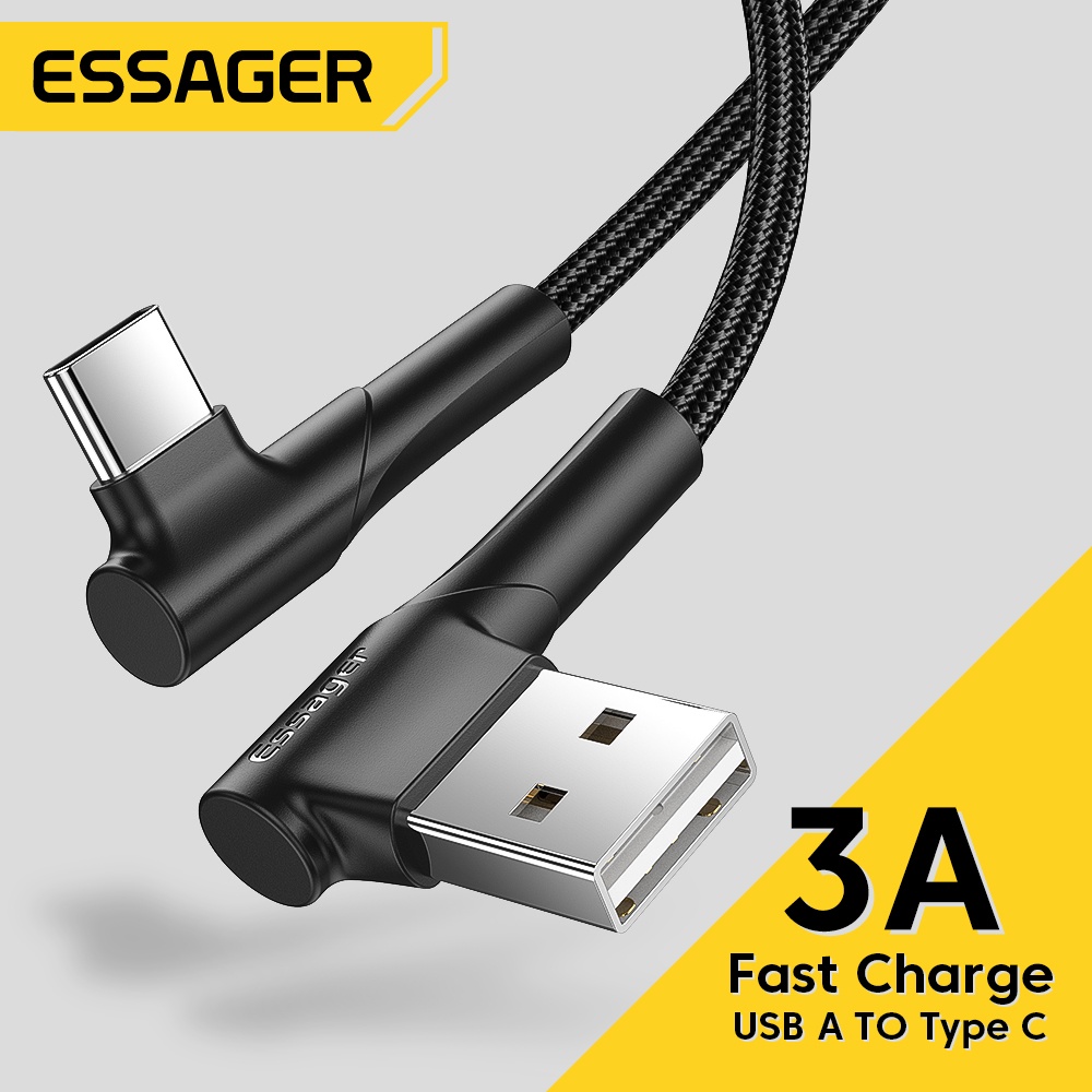 Dây cáp sạc nhanh ESSAGER USB sang Type C 3A thích hợp cho điện thoại Android