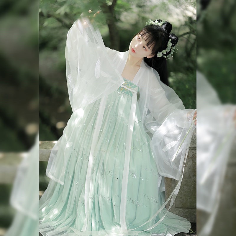 Hán phục cổ trang Trung Quốc CUNG VŨ bộ 3 mảnh váy 3 mét, 6 mét kèm áo choàng giá rẻ.